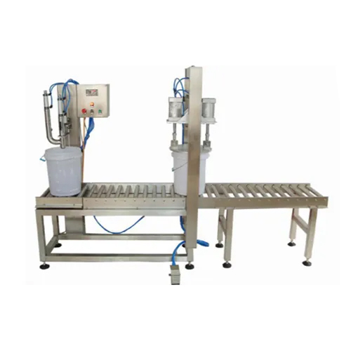 Fully Automatic Lid Placing And Pressing Machine - Color: White